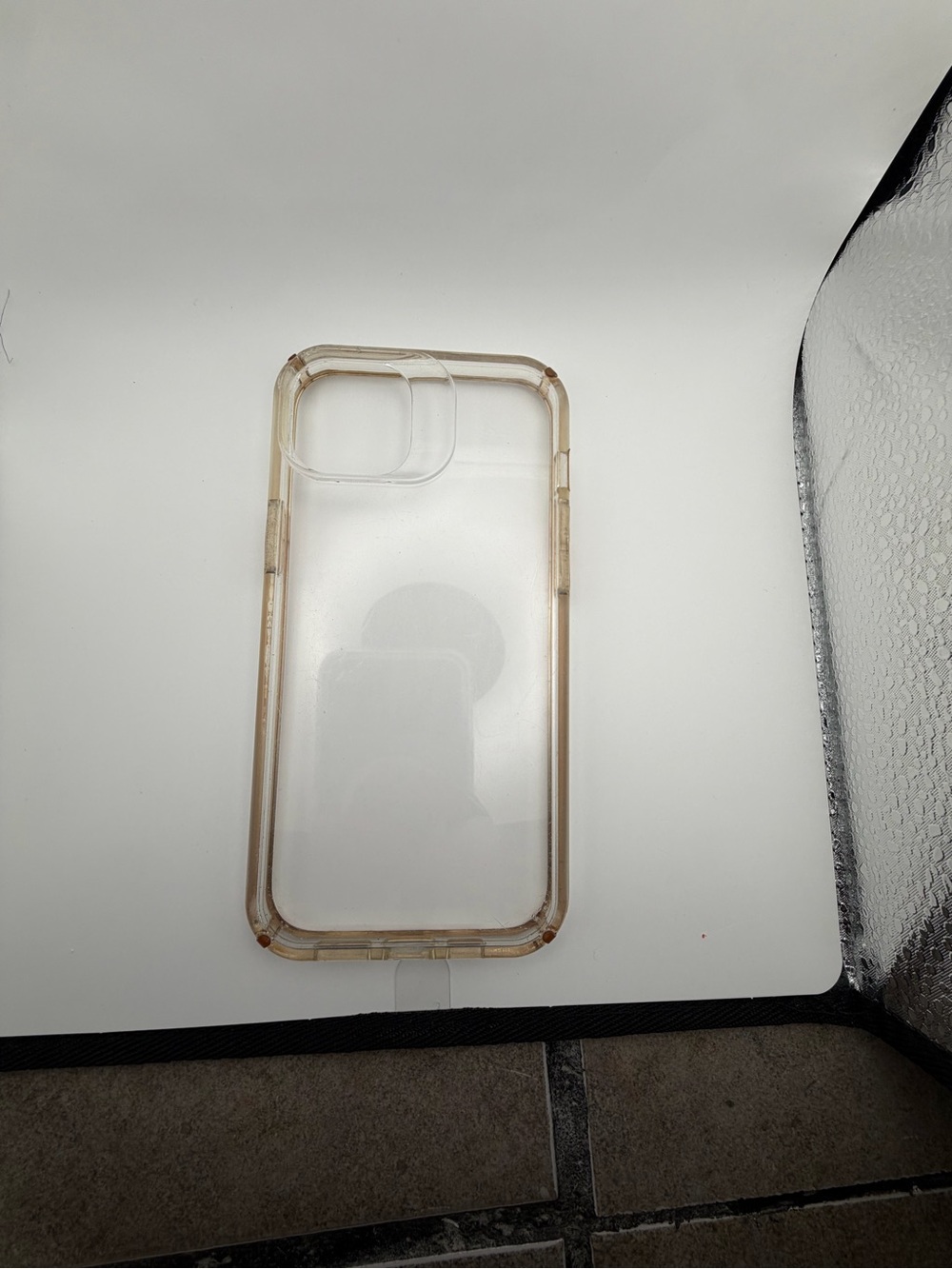 Clear Protective Phone Case - Transparent with Amber Edges